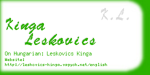 kinga leskovics business card